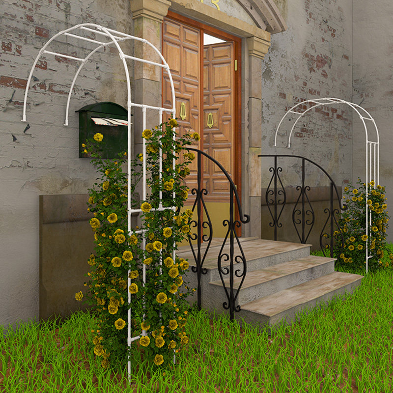 藤架拱门花架爬藤拱形庭院月季半边架子户外花架