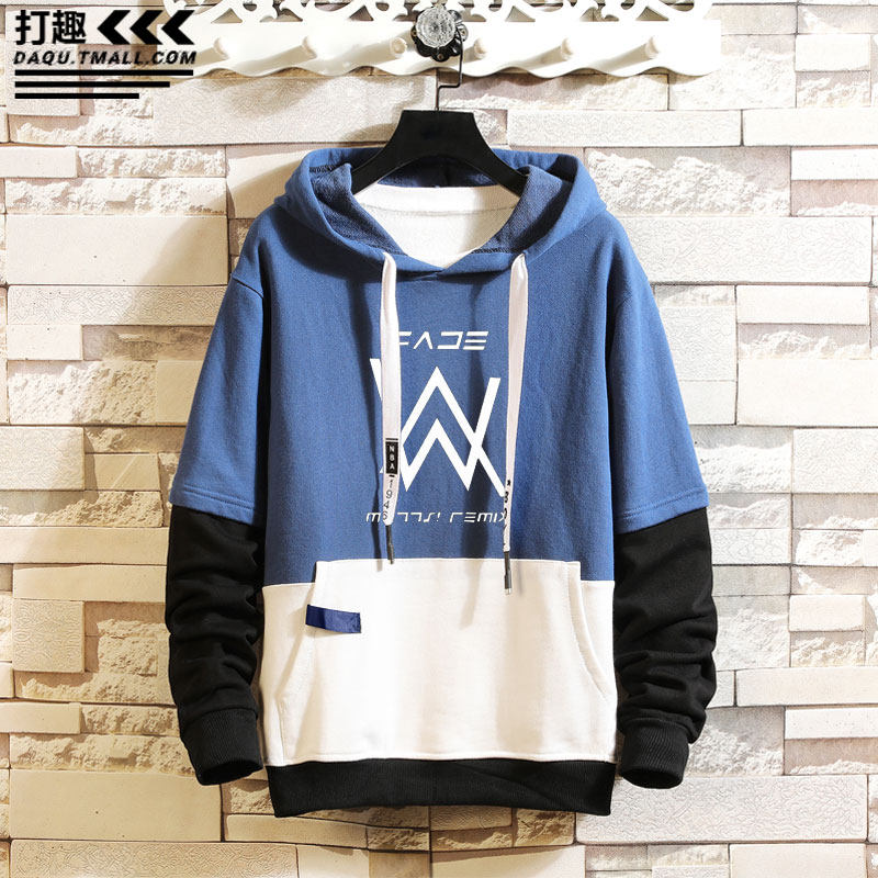 alanwalker艾伦沃克男女青少年假两件卫衣潮流百搭舒适拼接卫衣