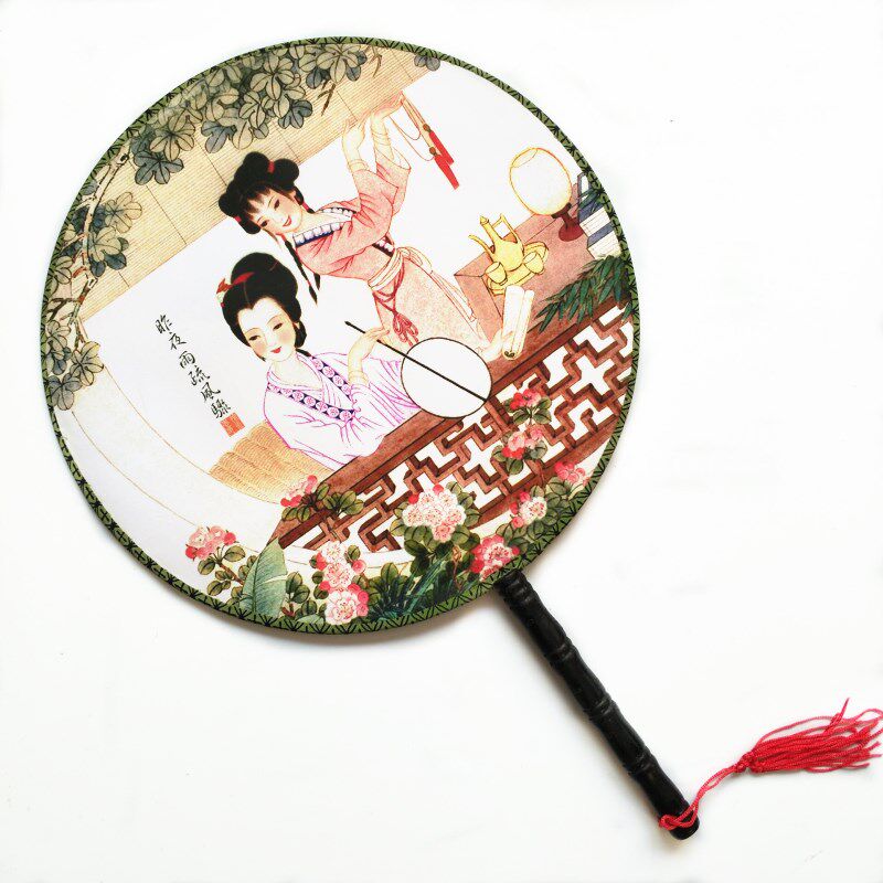 扇子宫廷团扇古典仕女桃花杨贵妃古风舞蹈古装扇子