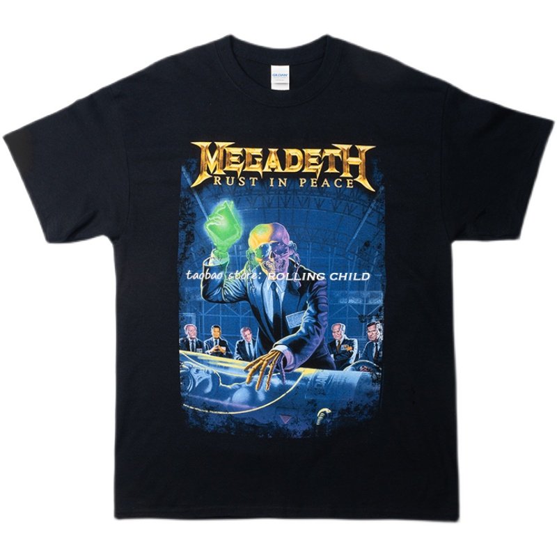 正版megadeth大屠杀乐队复古vintage重金属摇滚短袖官方t恤