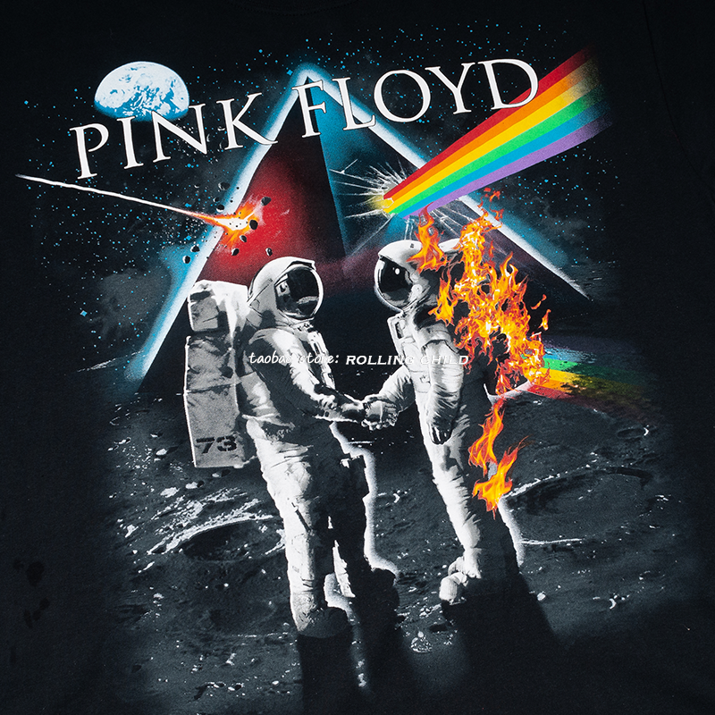 正版pinkfloyd平克弗洛伊德vintage摇滚乐队短袖官方现行t恤