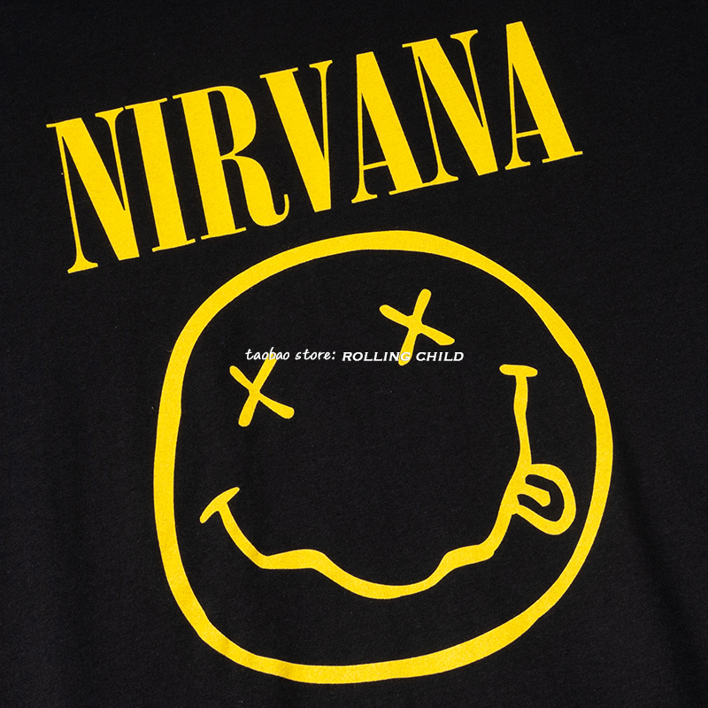 正版nirvanas涅槃乐队笑脸vintage重金属摇滚短袖官方t恤