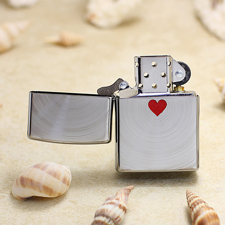 zippo限量绝版zoppo打火机镜面同心圆红心爱心爸爸zippo