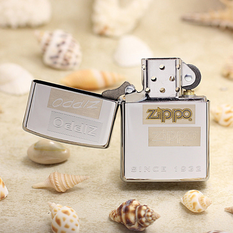 正品zippo防风打火机经典铬镜面四代标志24207父亲节zippo