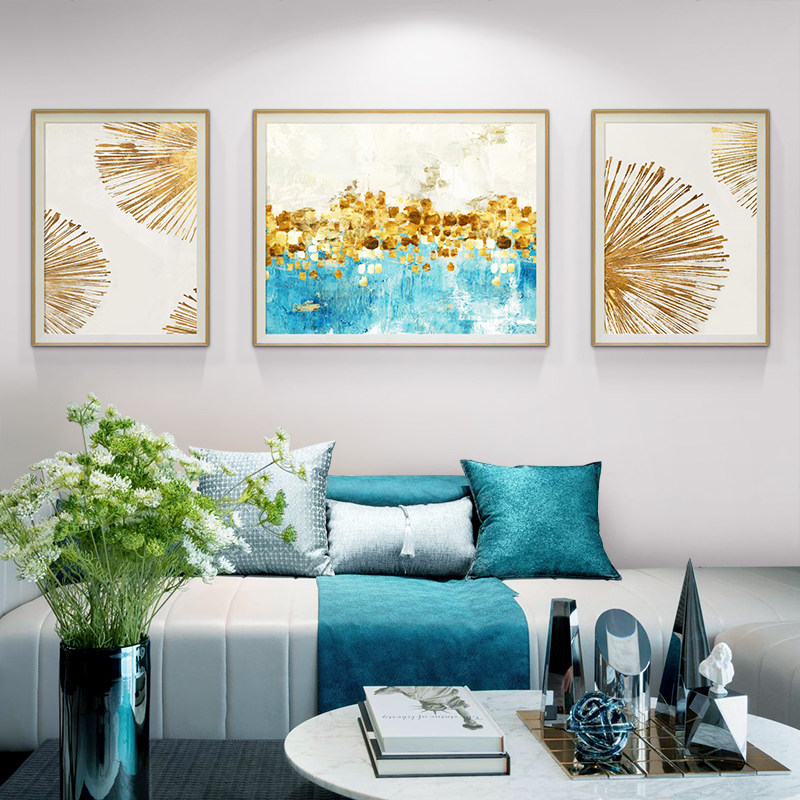 贴画现代简约墙画新款三联装饰画客厅沙发墙壁餐厅现代装饰画