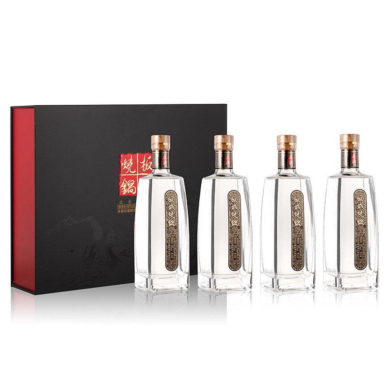 板城礼盒烧锅65度原液500ml4瓶浓香香型高度白酒