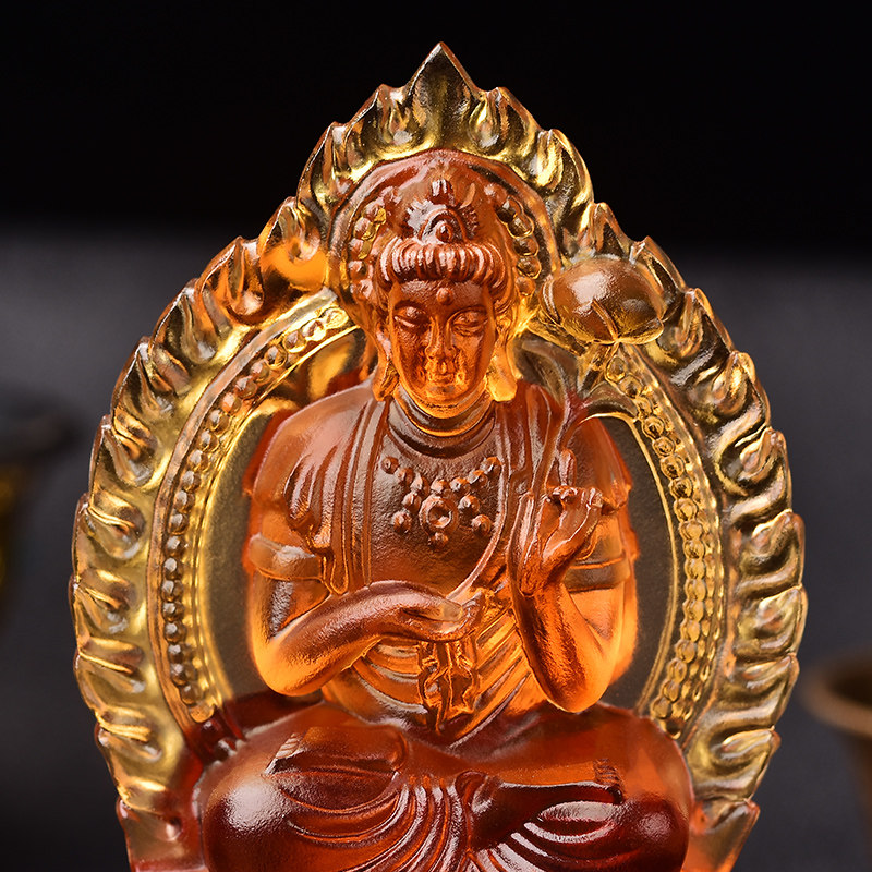 属马人大势至本命佛车座琉璃大势至菩萨佛像保平安汽车内香水摆件