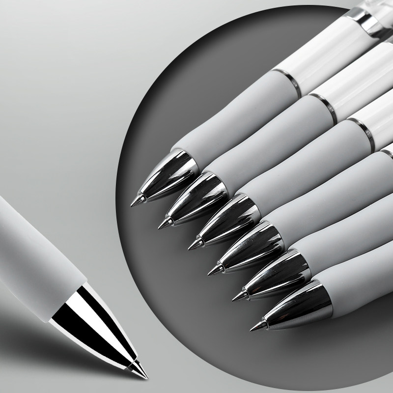 晨光k35按动中性笔签字笔k35纪念版水笔学生白杆中性笔