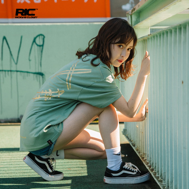 RickyisClown JOKE RiC小丑撕裂笑脸短袖t恤男情侣装国潮牌夏装