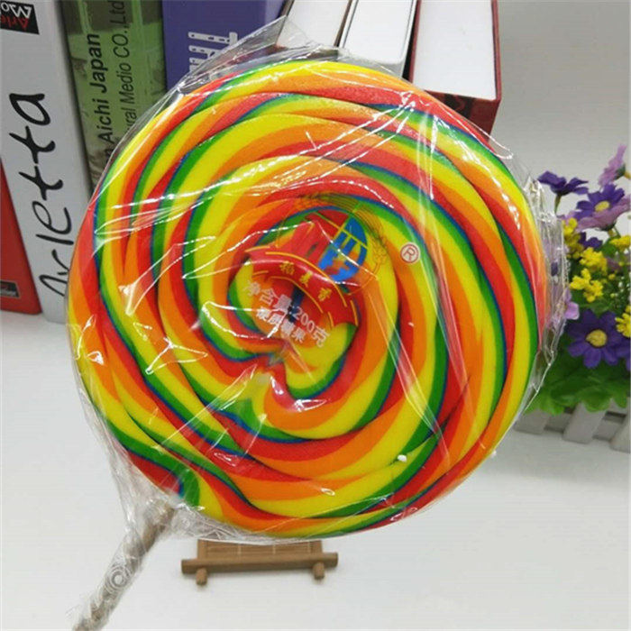 彩虹棒棒糖超大波板糖硬糖怀旧零食圣诞节糖果200克糖果