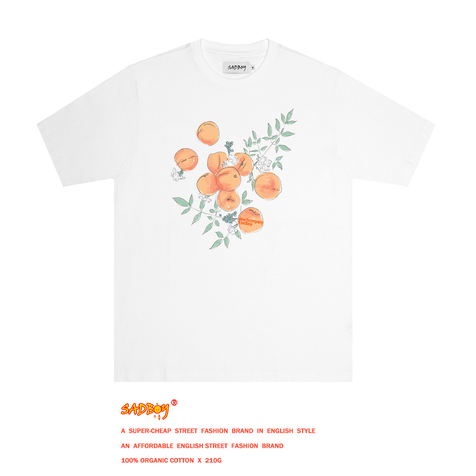 SadBoy2021全新春季发布个性日系植物印花复古百搭纯棉潮短袖T恤