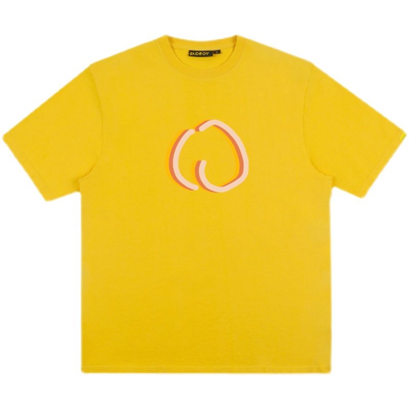 sadboy2021新款幸运桃子联名印花可爱简约宽松百搭t恤