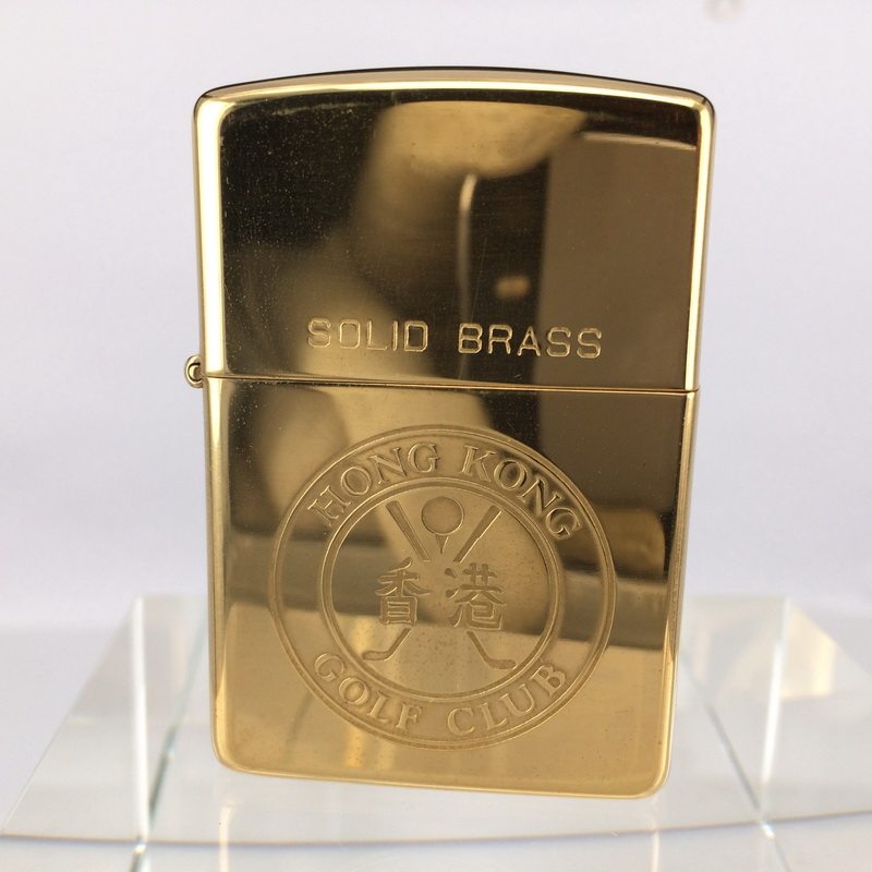 原装1991年全新纯铜纪念底刻香港高尔夫俱乐部防风zippo