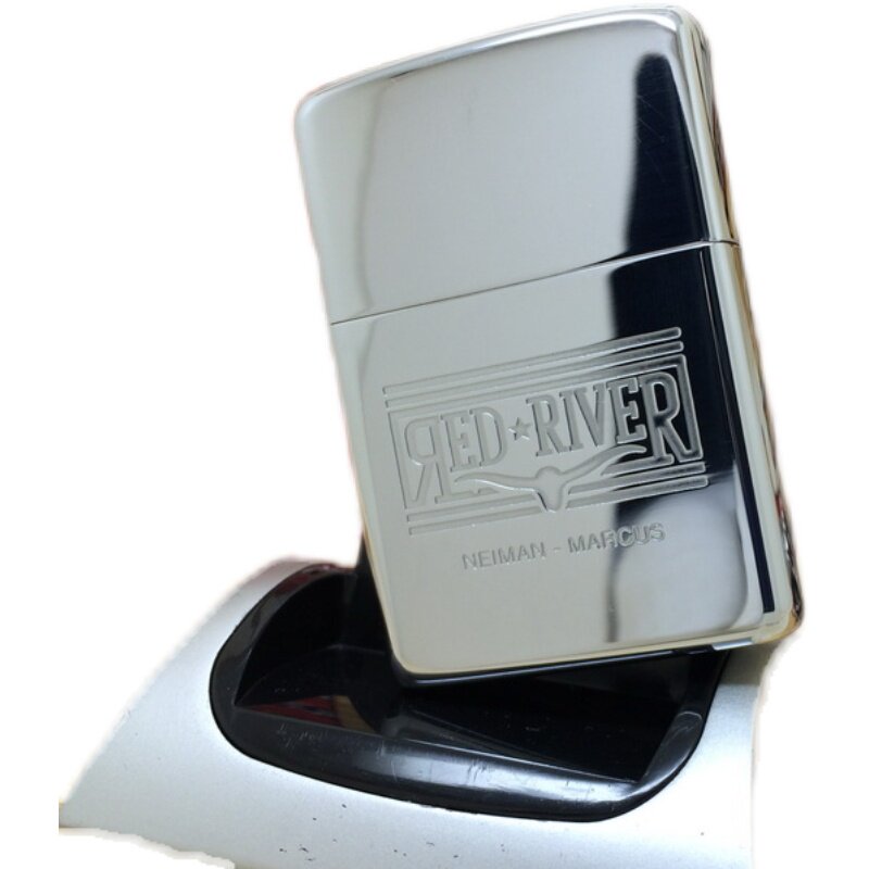 原装1981年全新镀铬镜面蚀刻美版牛头定制防风zippo