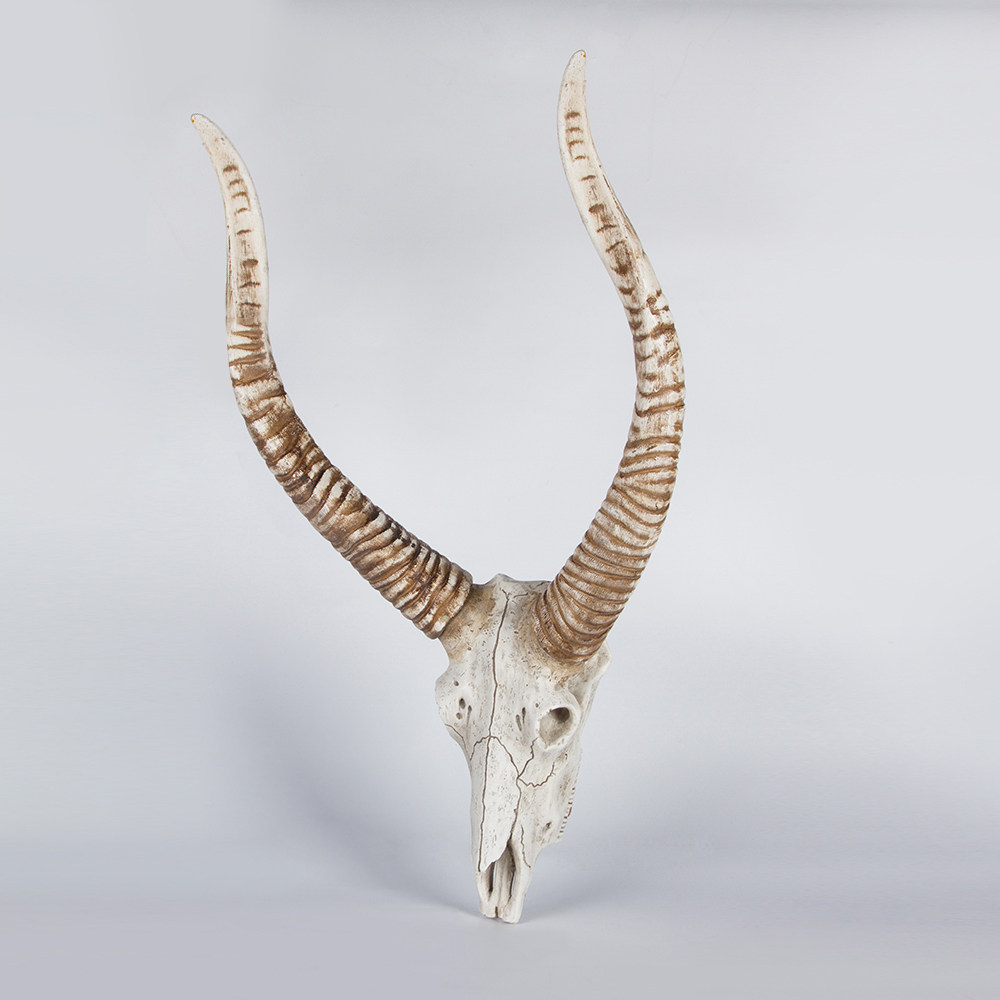 树脂羚羊动物头骨家居摆件咖啡厅酒吧骨骼骨架壁饰