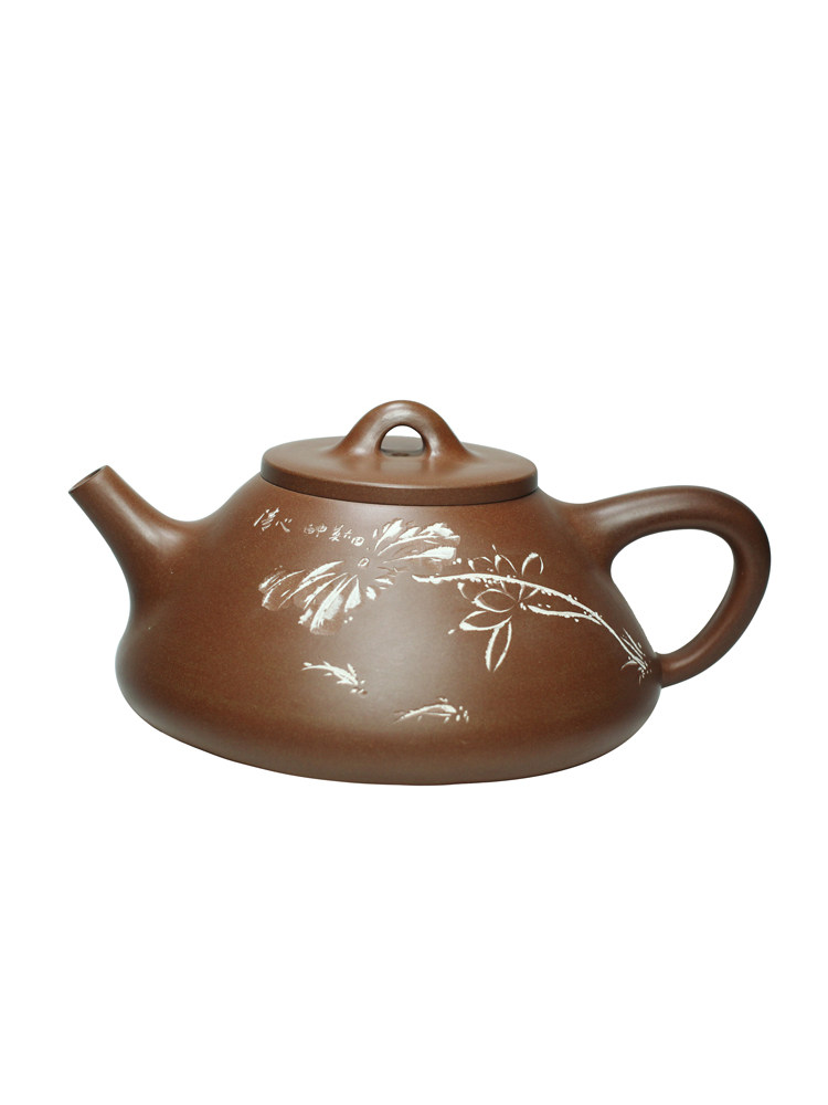 淘壶者钦州坭兴陶李人帡荷花石瓢壶纯全手工原矿茶壶具非紫砂包邮