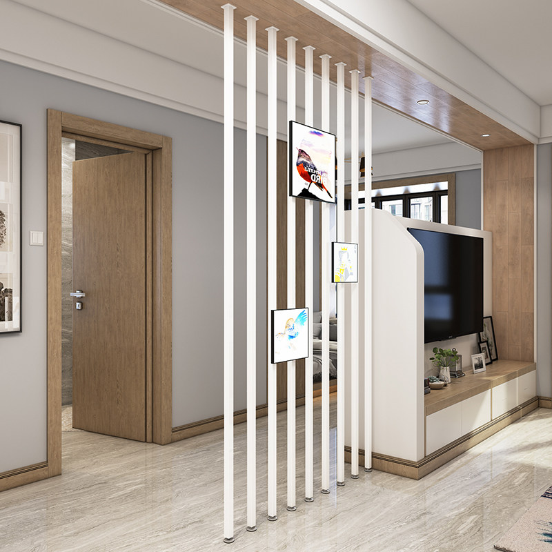 屏风隔断北欧简约现代玄关铁艺折叠移动金色插屏