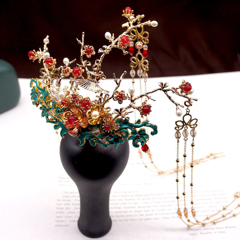 头饰秀禾古典流苏苏发冠步摇女凤冠古风新娘发饰