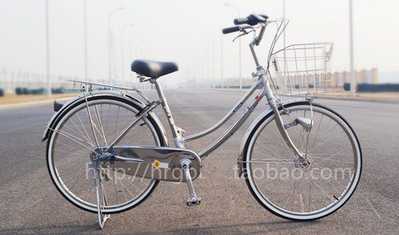 自行车全不锈钢日本自行车内三变速女式新型省力复古轻便24寸26寸