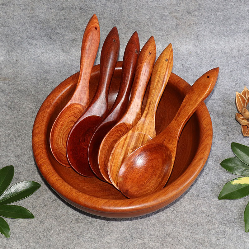 红木勺子木雕摆件工艺品缅甸花梨餐具木雕