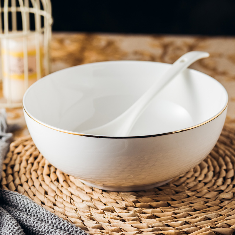 创意欧式家用陶瓷米饭碗 简约高档金边骨瓷吃饭碗日式碗面碗汤碗