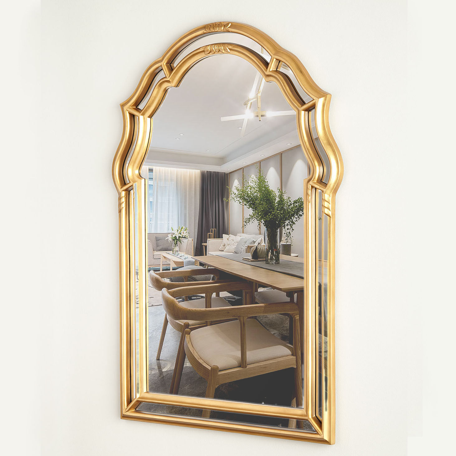 镜子装饰北欧玄关美式餐厅背景墙壁挂卧室梳妆化妆镜