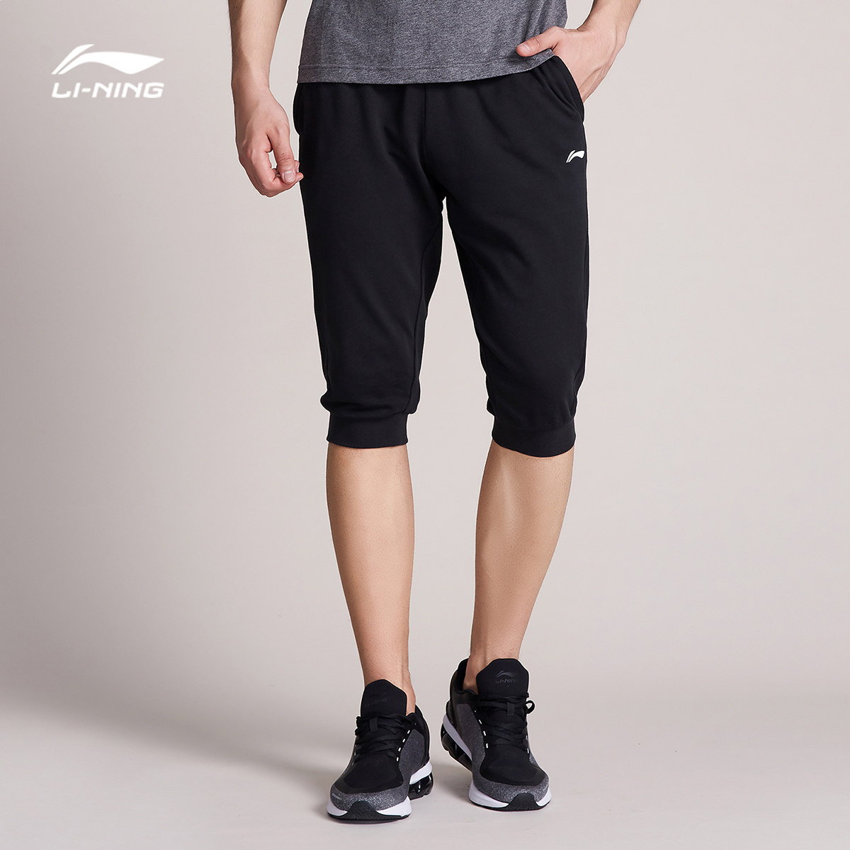 李宁七分卫裤男士2020新款训练系列男装夏季运动裤akqq027