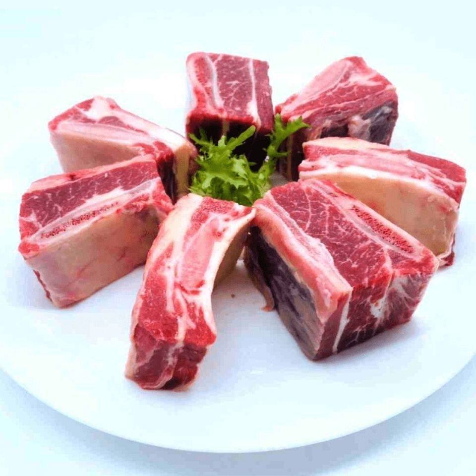内蒙古新鲜黄膘牛排骨整块带肉原切黄牛草饲肋骨生牛肉