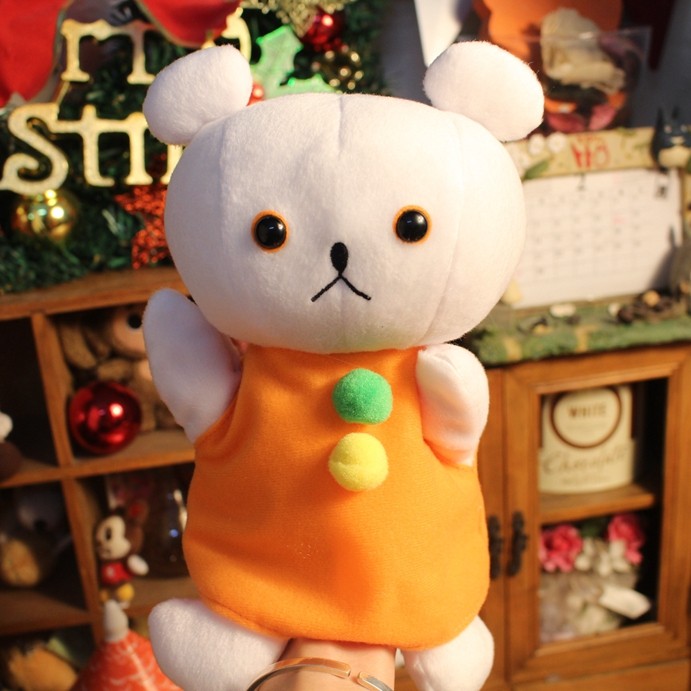 日单萌系小熊毛绒手偶可爱玩具儿童毛绒布艺类玩具