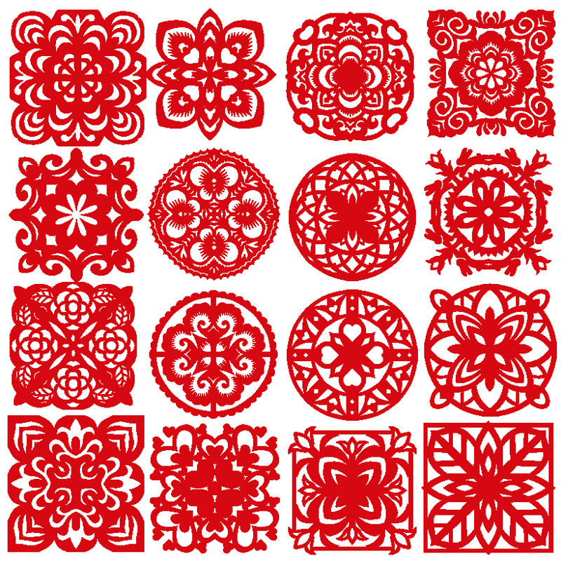 剪纸儿童手工中国国风窗花图案底稿刻刀diy文创