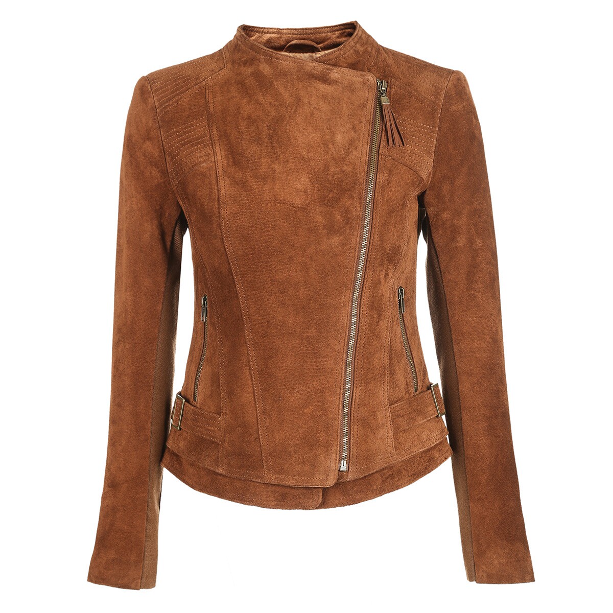 2件5折veromoda2021新款修身短款猪皮皮革皮衣皮衣