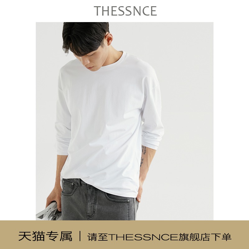 THESSNCE 新生物科技SORONA抗箘 舒弹宽松圆领长袖T恤男秋L