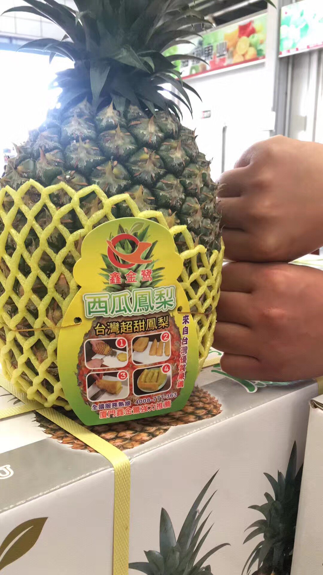 台湾西瓜凤梨树上熟树上红牛奶凤梨新鲜进口