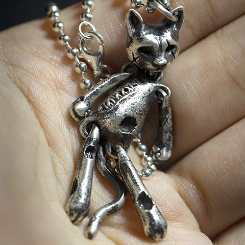 猫咪骷髅项链嘻哈猫嘻哈时尚复古吊坠个性国家项坠