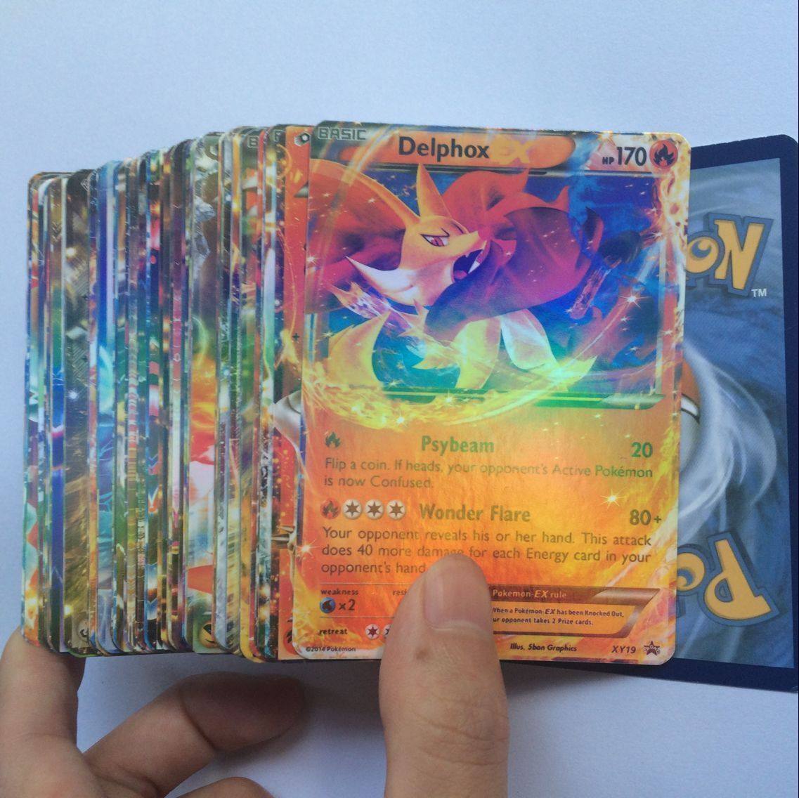 80张ex闪卡口袋妖怪宠物小精灵神奇宝贝桌游卡牌