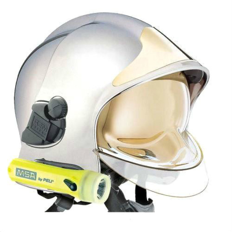 msa梅思安10166683消防头盔f1xf中号镍色基本手电筒安全帽