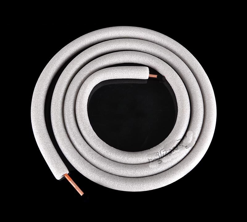 家用空调铜头加长铝管带灰色保温棉配件 通用空调铜铝管连接管