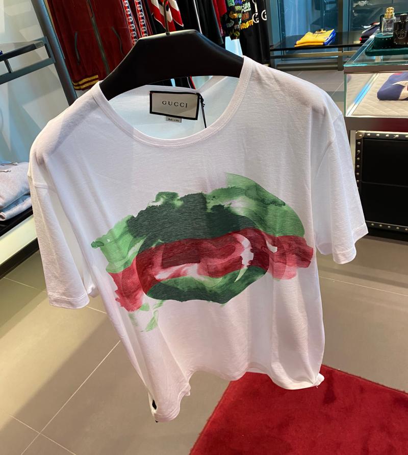 国内现货意大利正品GUCCI古驰男士22夏季水墨扎染双G圆领短袖T恤