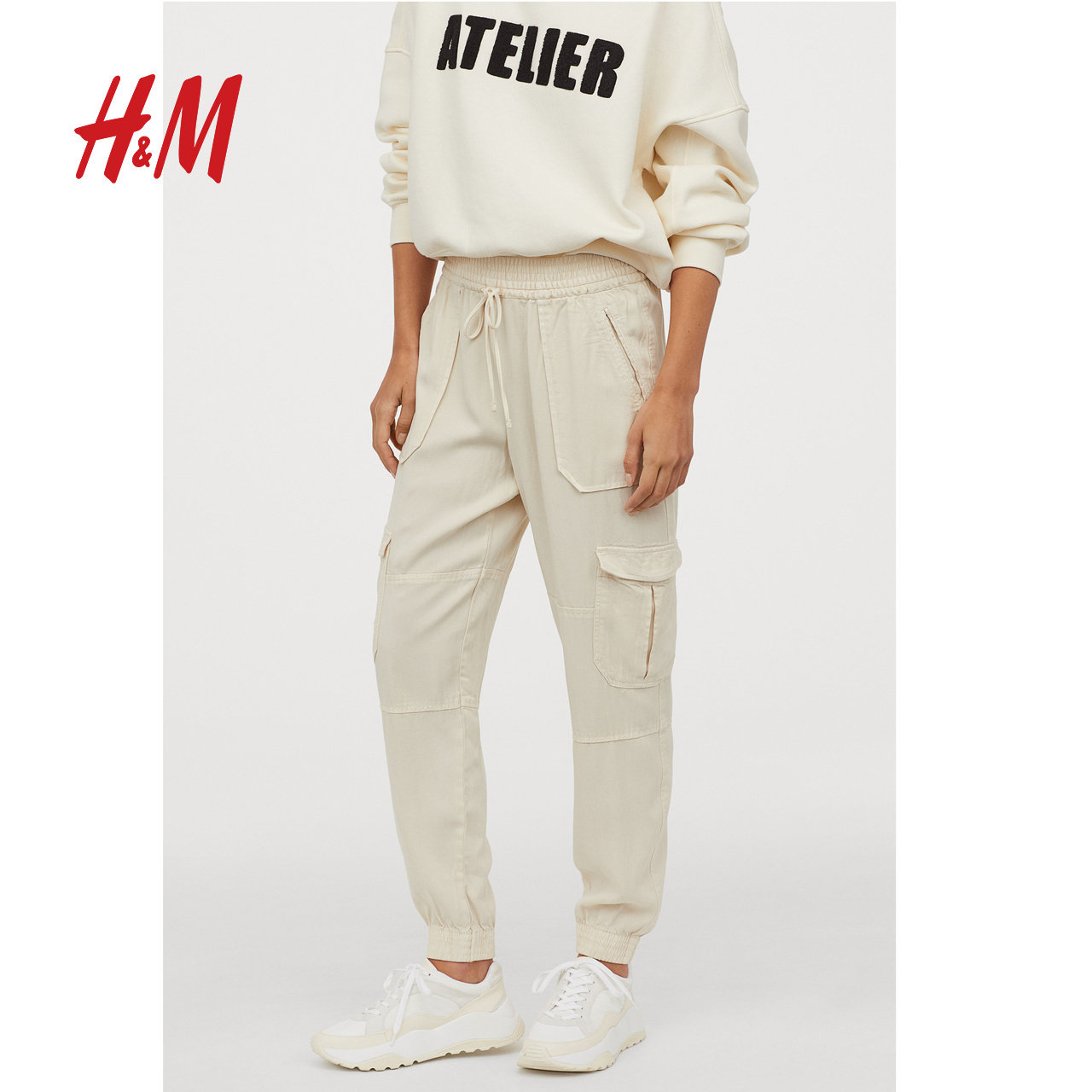 hm女装裤子子女2020新款潮流休闲工装慢跑休闲裤