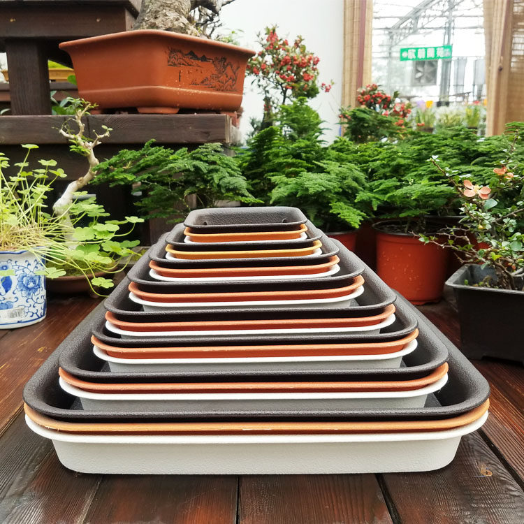 托盘包邮花卉盆栽正方形加厚树脂花盆底座四方花托