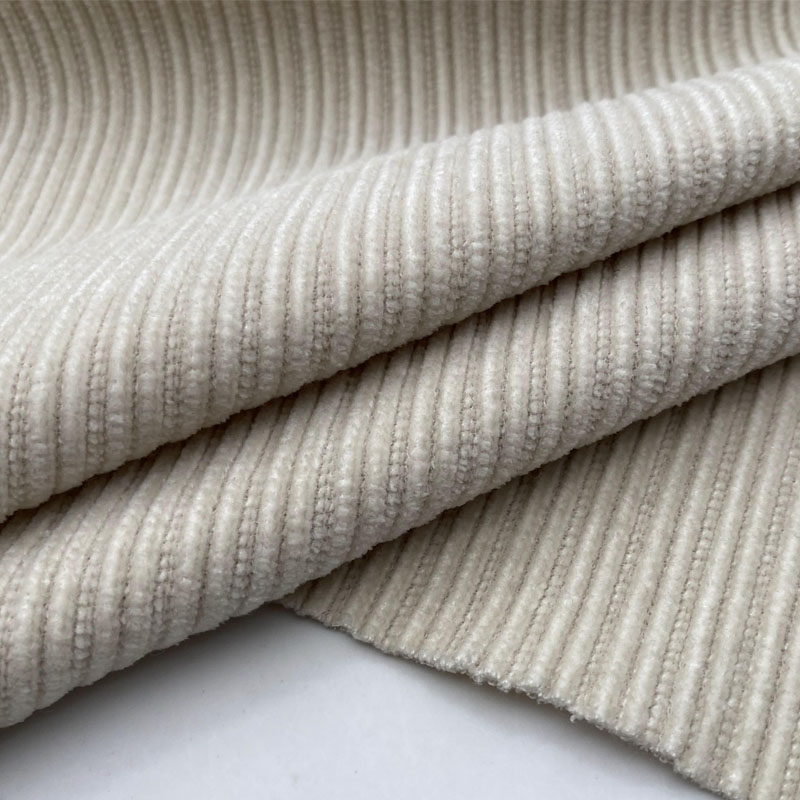 秋冬条绒雪尼尔布料柔软垂感保暖阔腿裤子中粗海绵垫