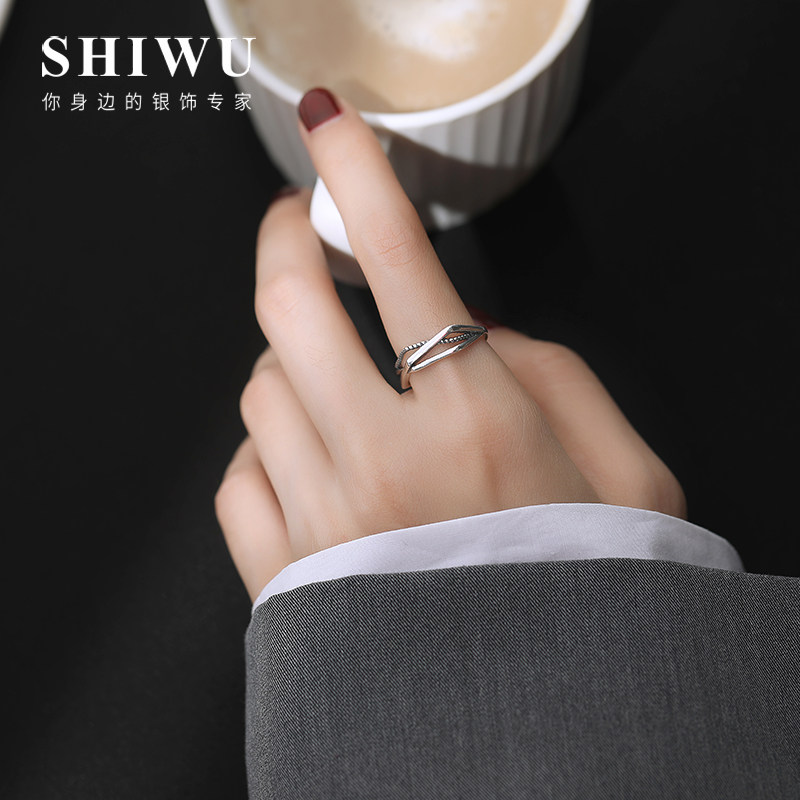 饰悟银饰复古纯银戒指女时尚个性指环925银戒指小众设计轻奢ins潮