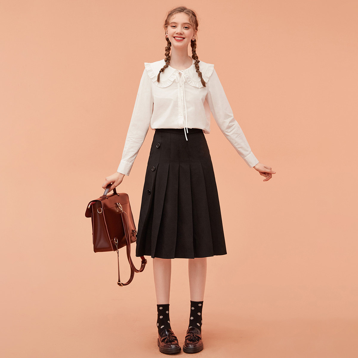 黑色jk百褶裙女夏春秋中长款高腰a字显瘦半身裙2020年春季小众