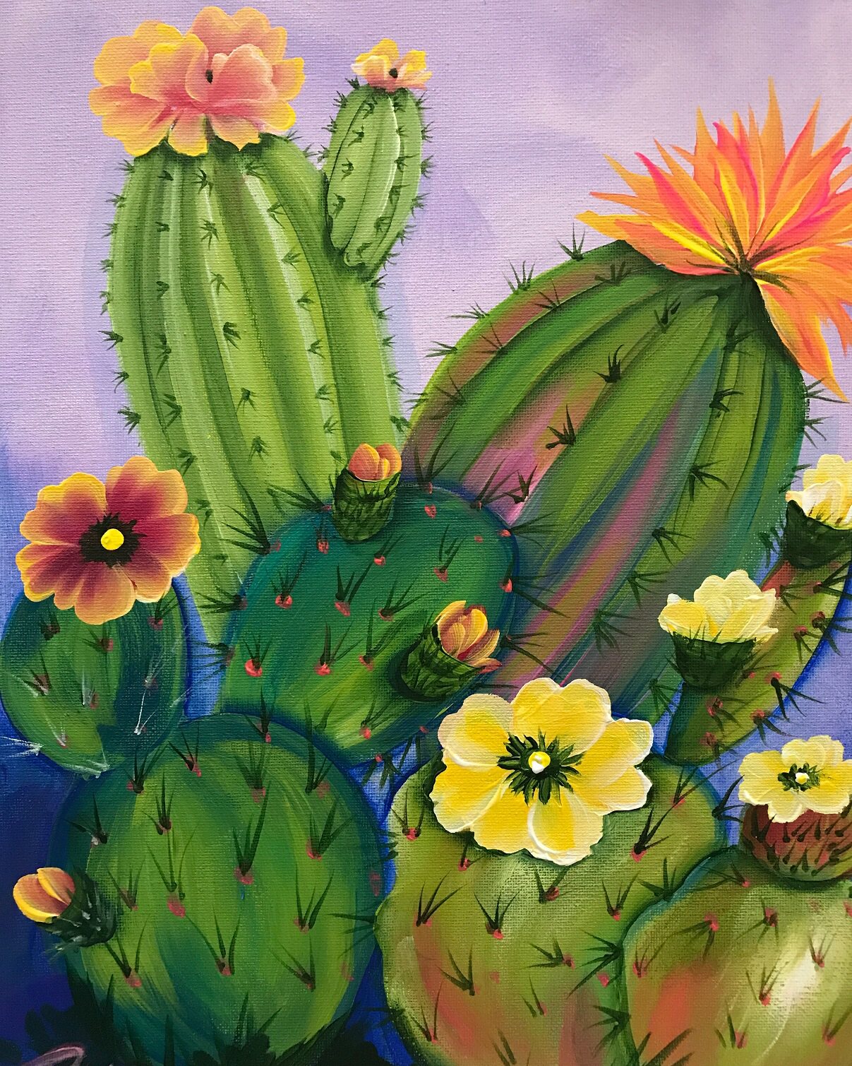 diy数字油画自己填色仙人掌水仙蓝花花卉现代简约家居装饰diy