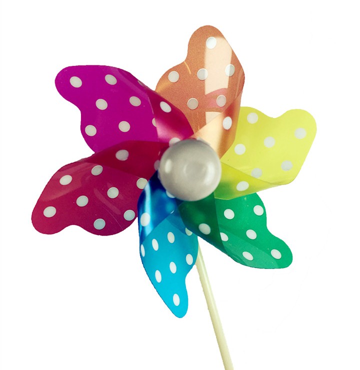 小风车大风车儿童玩具纯色彩色迷你塑料小小手持可爱风车