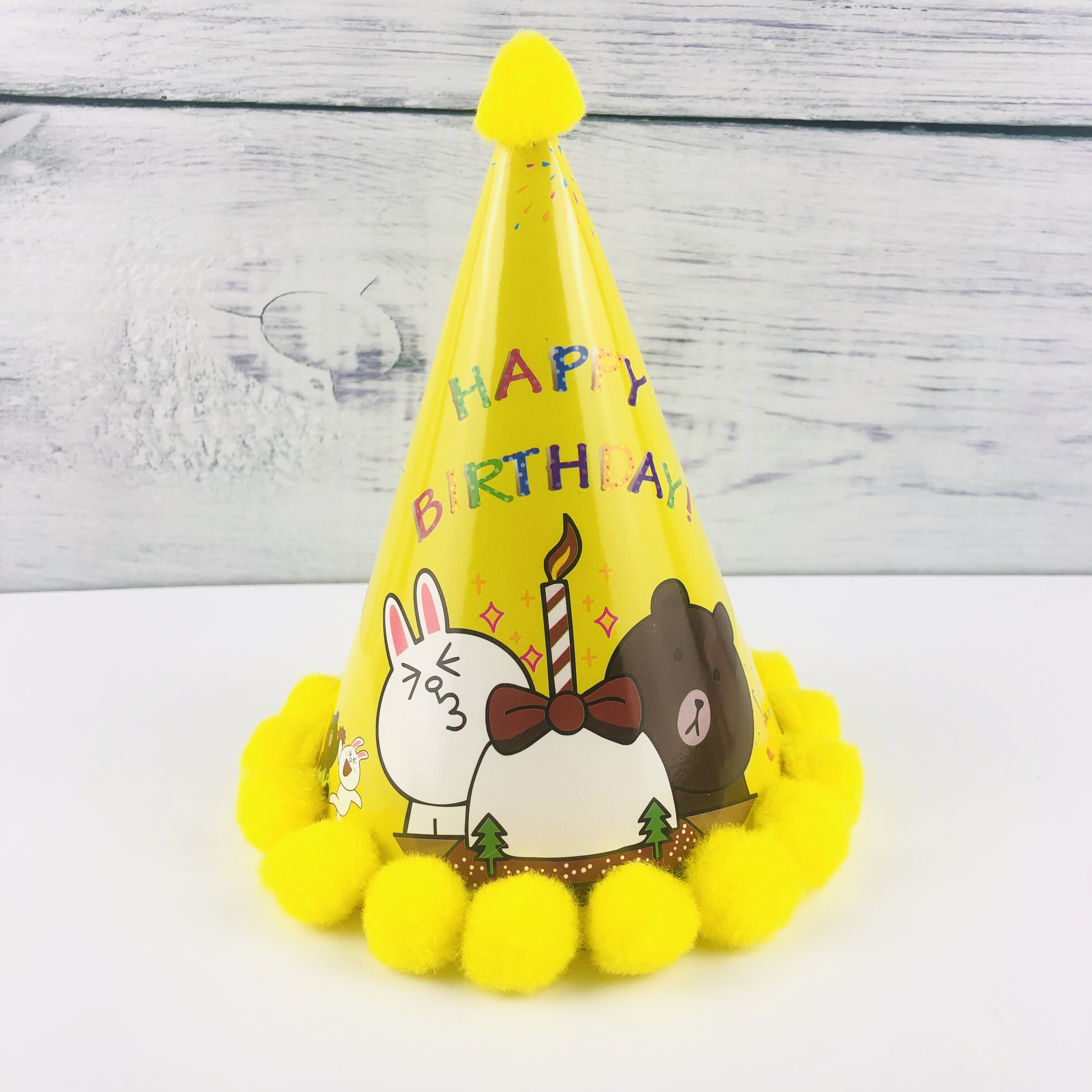 用品毛球帽生日生日蛋糕装饰帽子派对烘培插件网红节日装扮用品