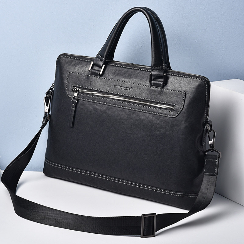 暇步士公文包商务真皮手提包大容量电脑包简约男士包包男士包袋