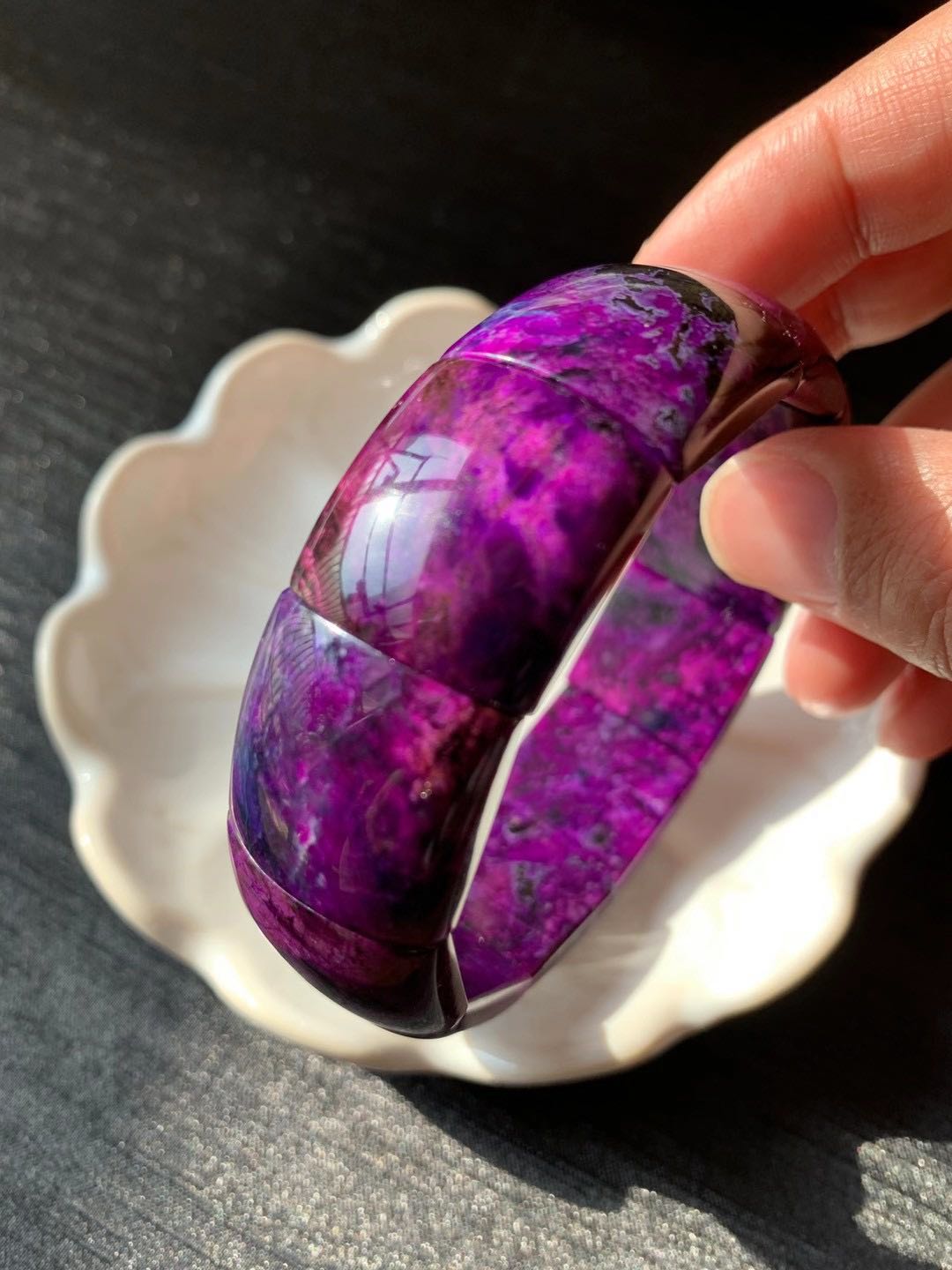 老矿皇家紫舒手镯手排直径61mm21mm8mm8198克手镯