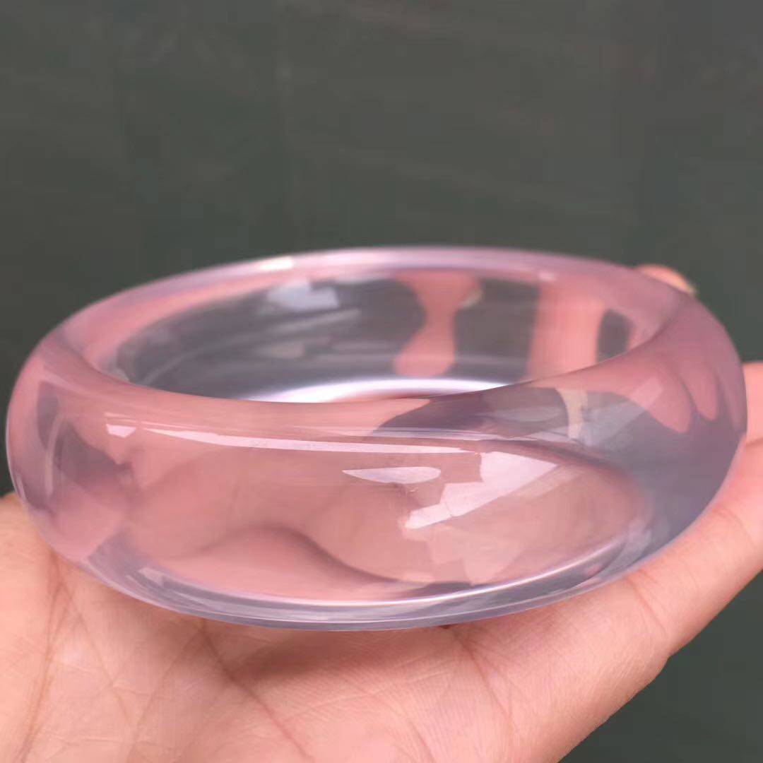 粉晶星光天然莫桑比克手镯尺寸5952212玻璃体超强手镯