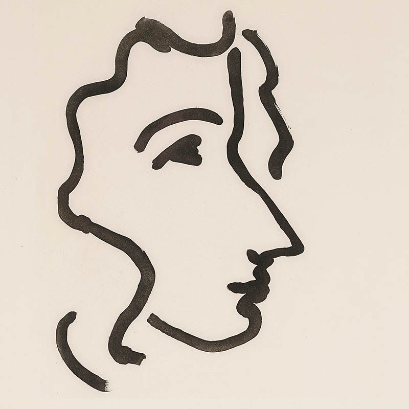 亨利马蒂斯henrimatisse大师黑白卧室装饰画人物肖像线条现代装饰画